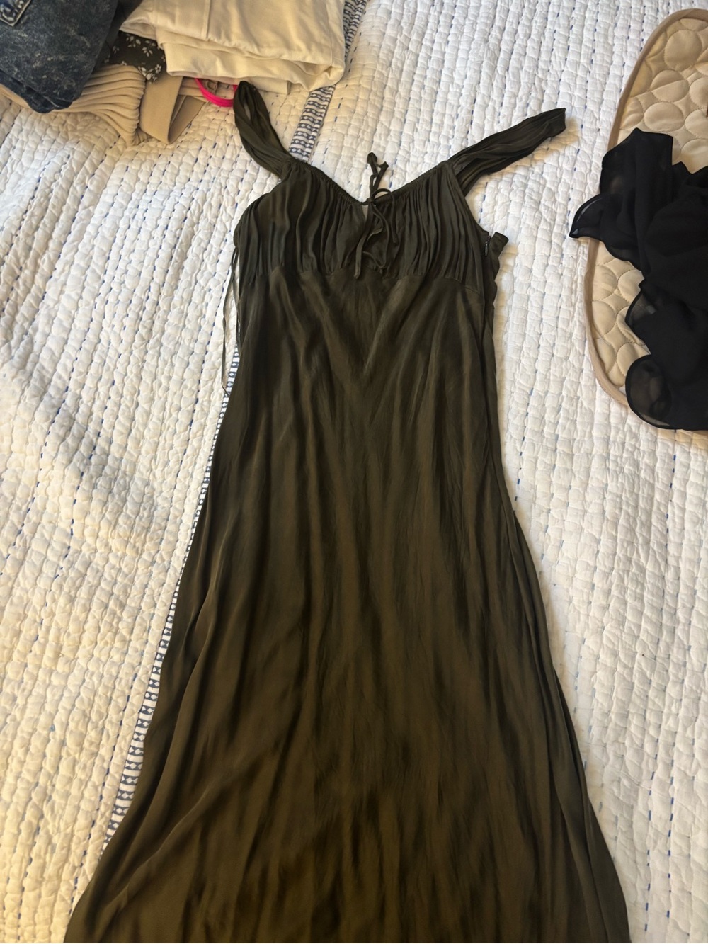 Madewell Olive Green Slip Maxi Dress